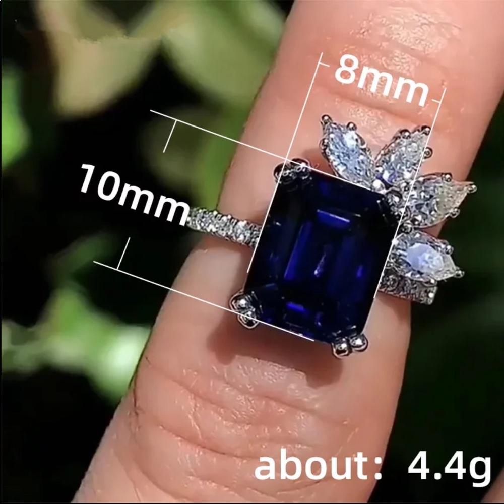 New Women’s 925 Silver Royal Sapphire Girls Ring - Picture 5 of 6